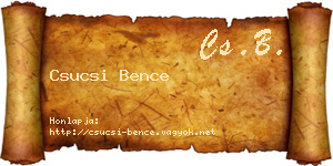 Csucsi Bence névjegykártya