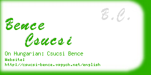 bence csucsi business card